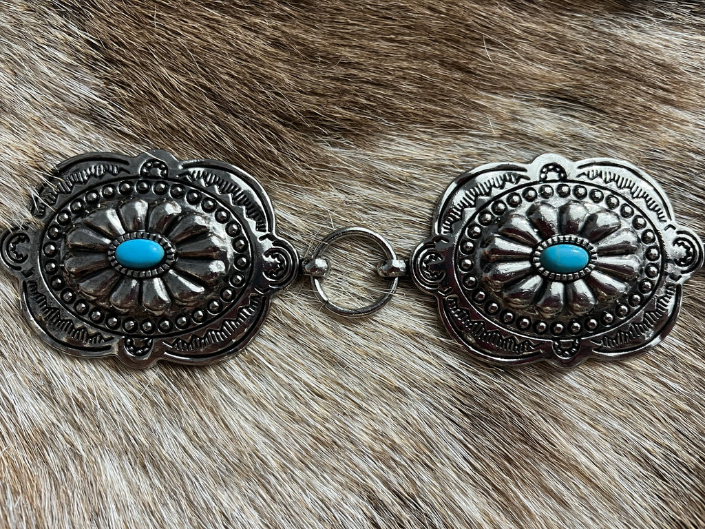 Silver Turquoise Concho Belt