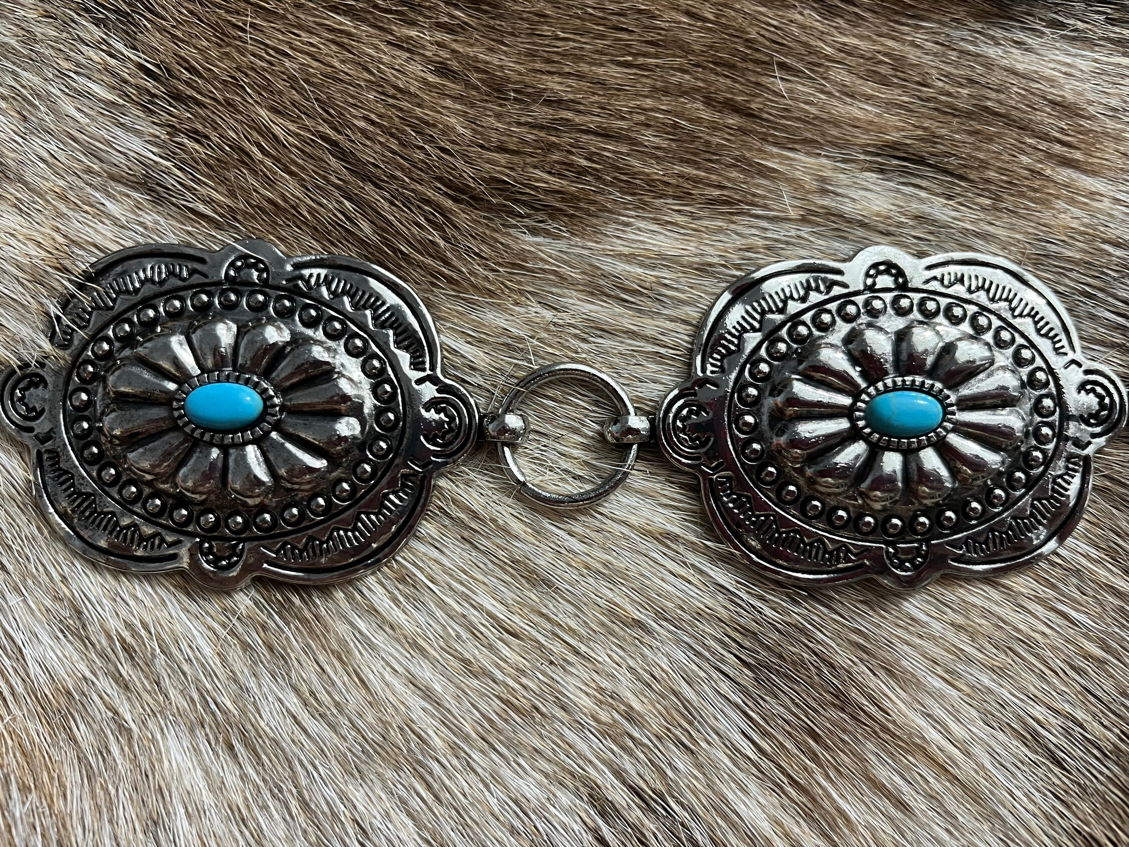 Silver Turquoise Concho Belt