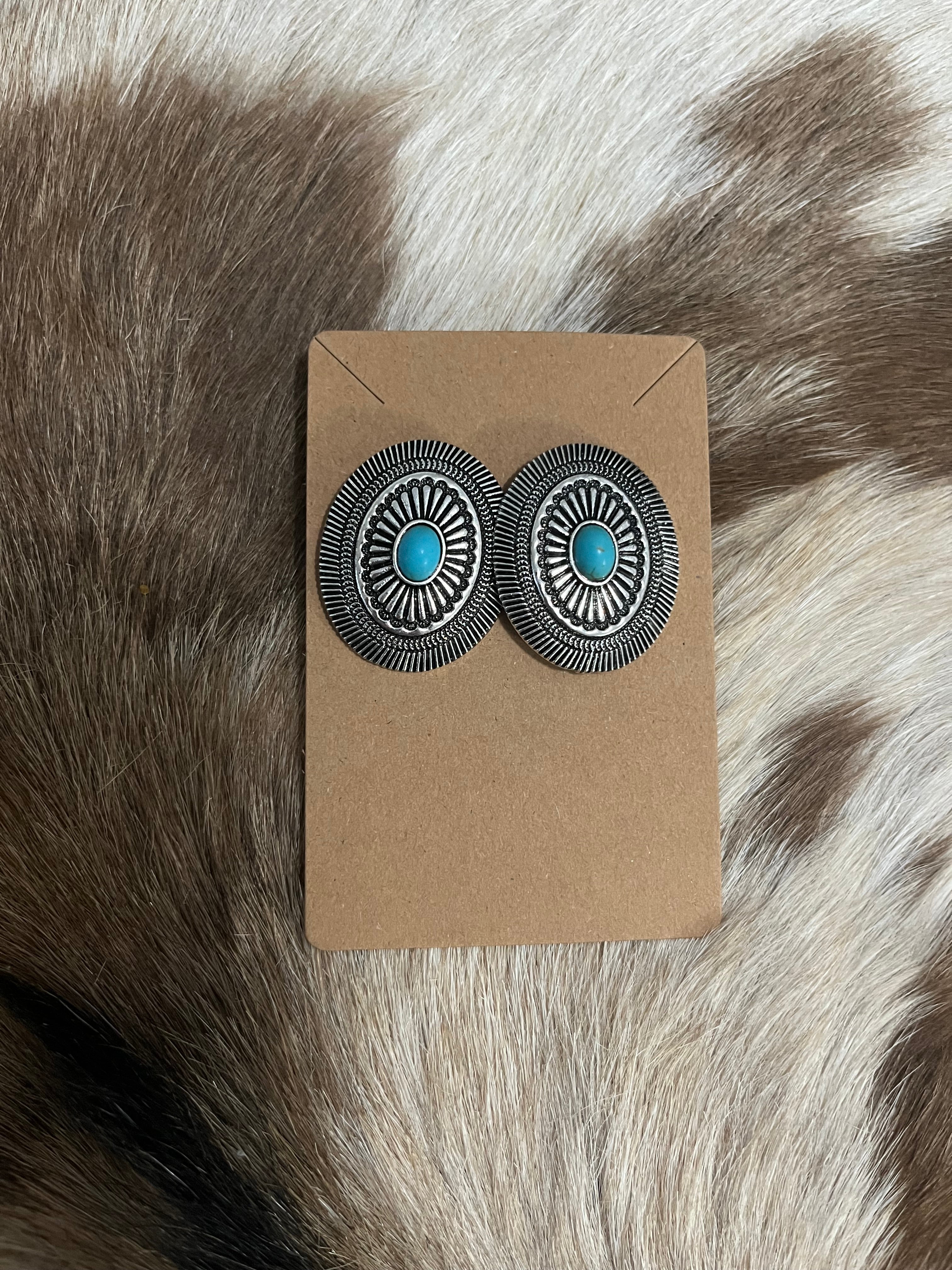Oval Concho Earring
