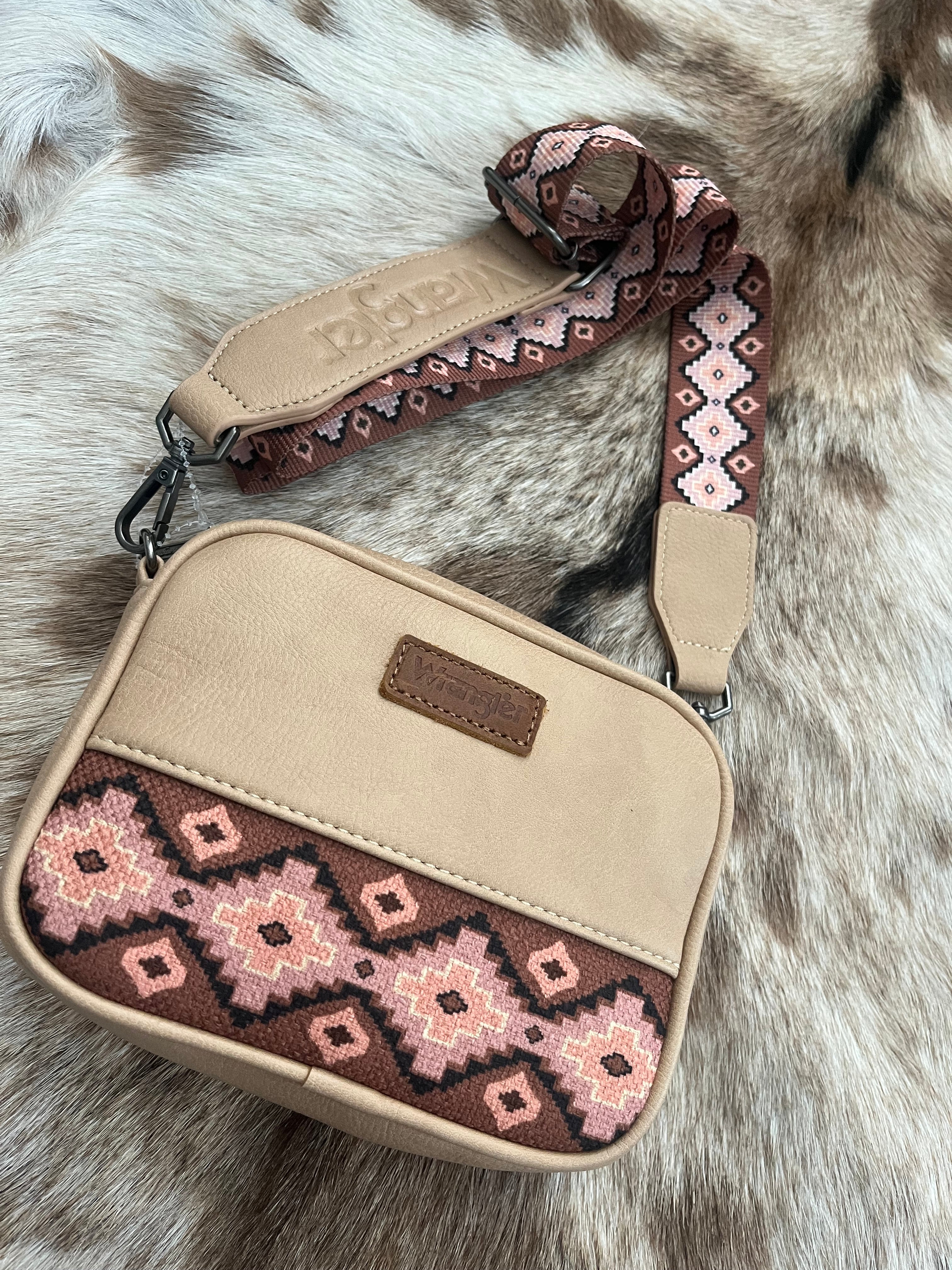 Aztec Cream Crossbody Purse