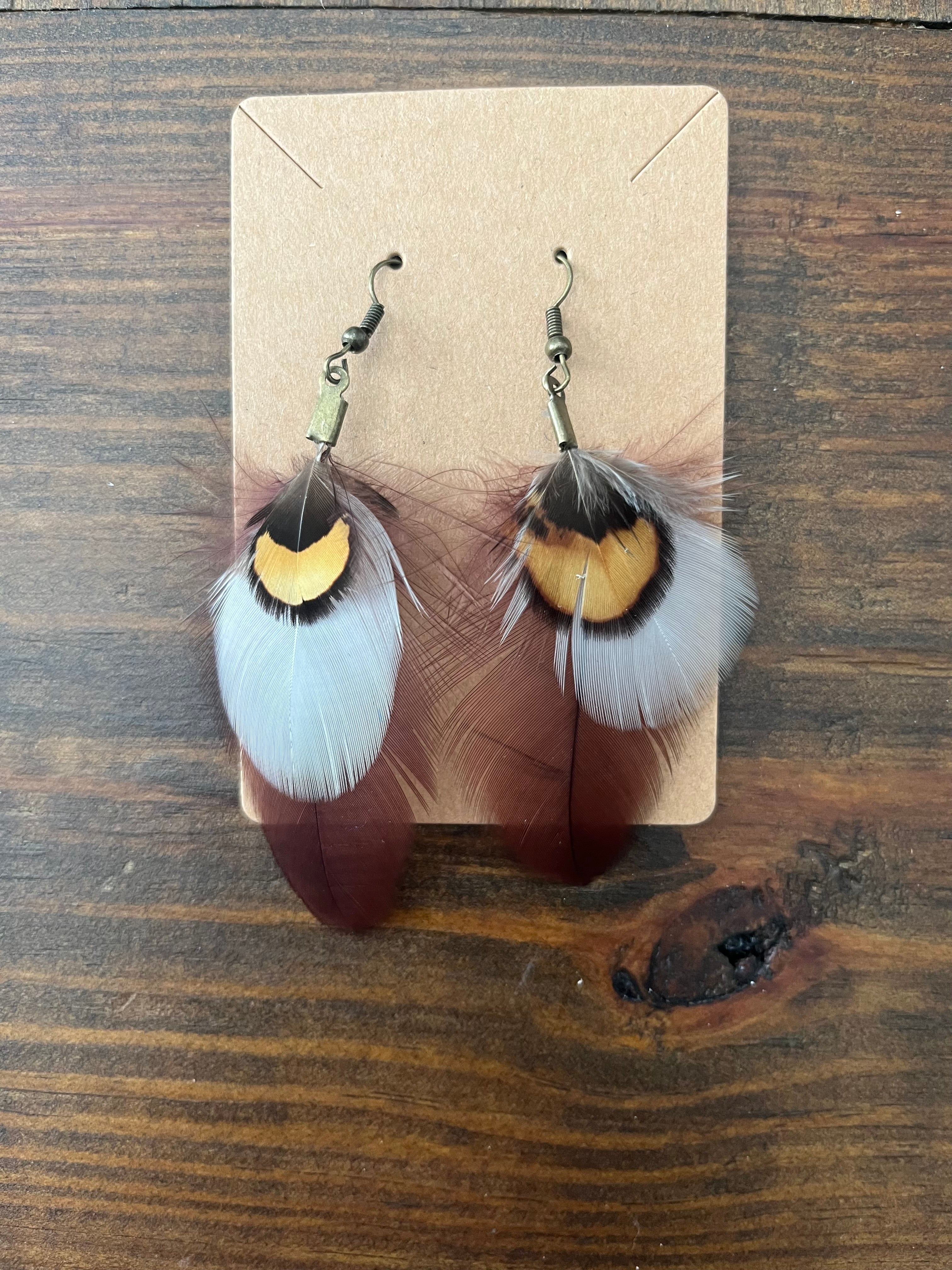 “Buffalo Trace” Feathered Earring
