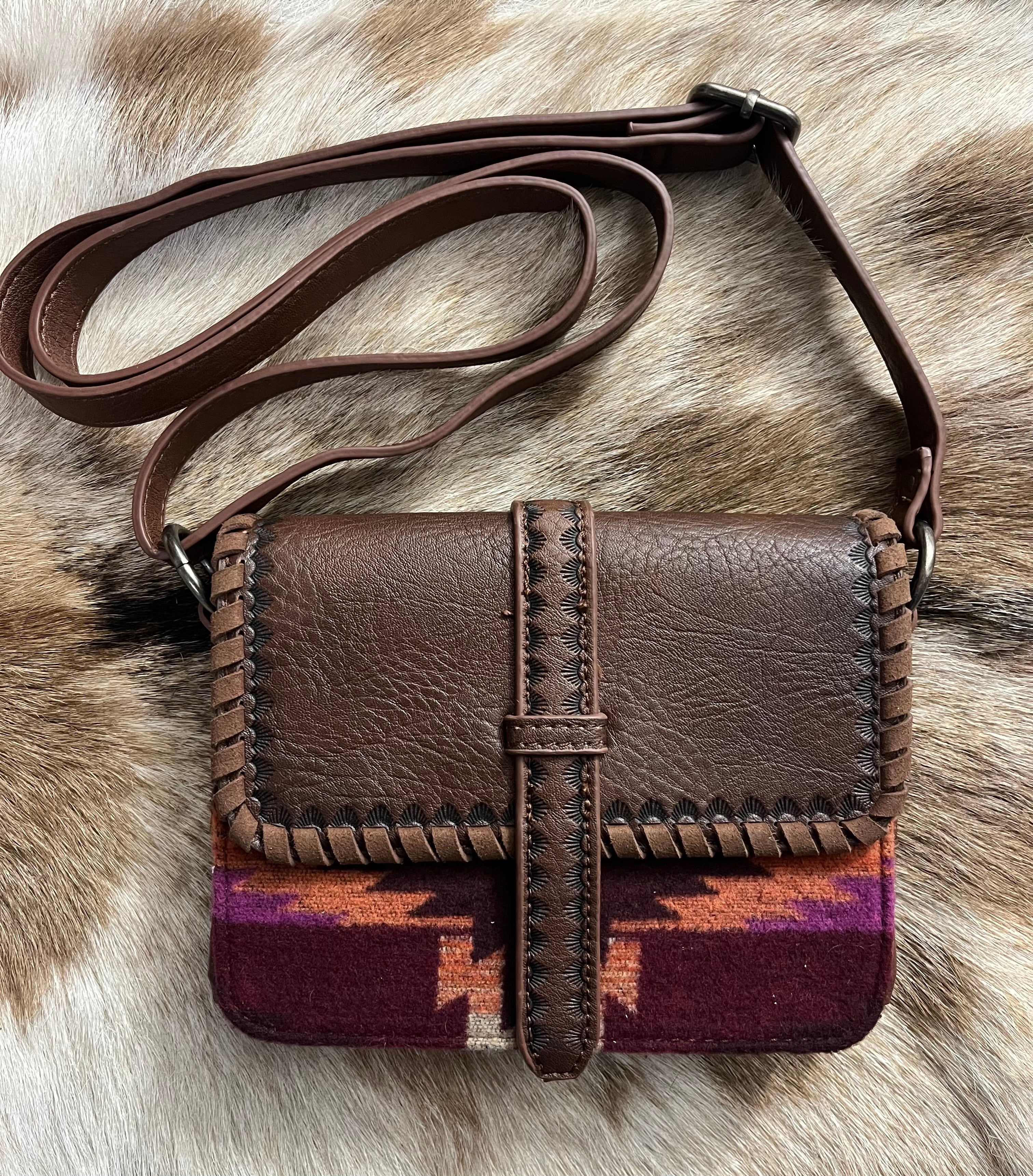 Justin Aztec Leather Crossbody