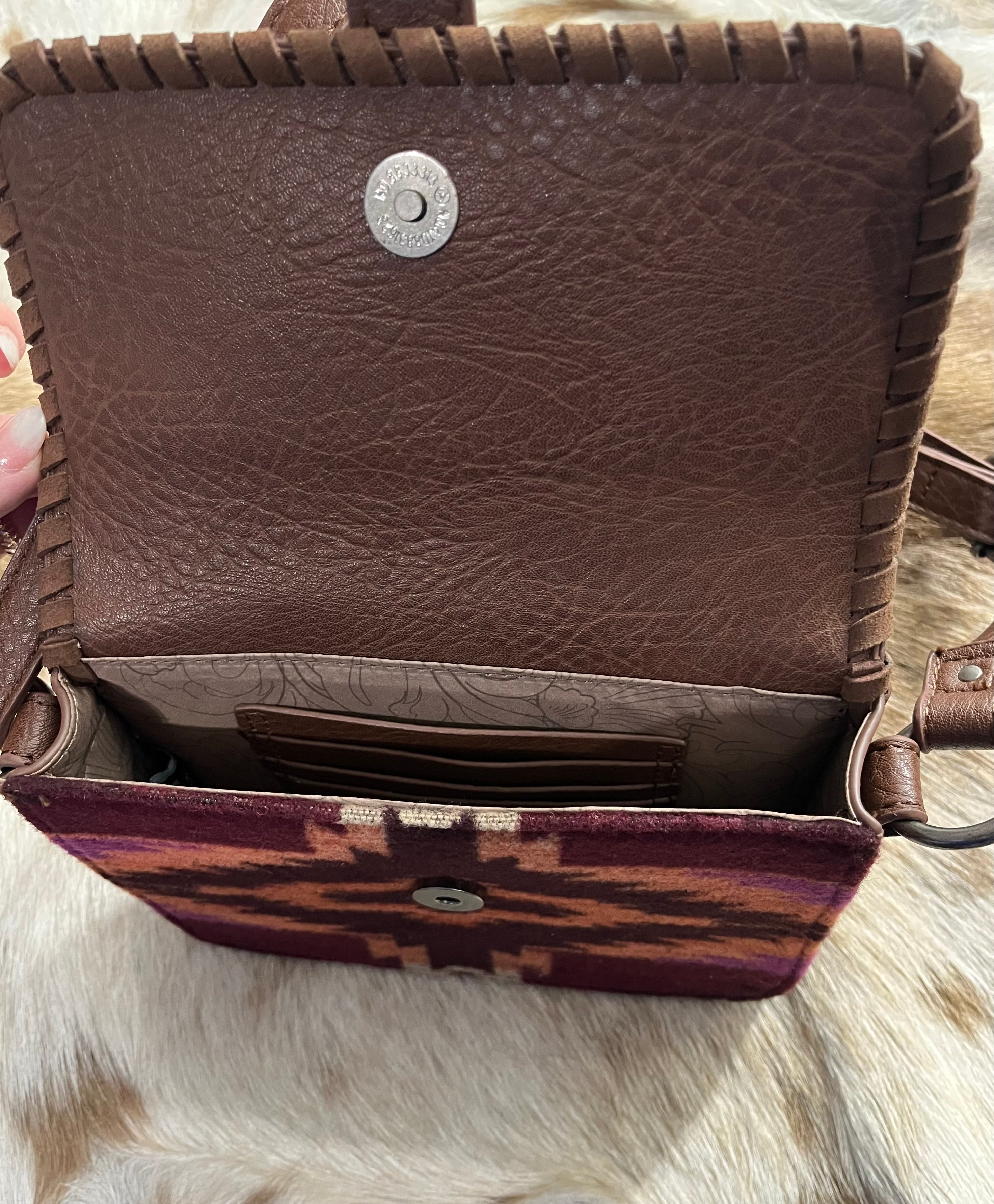 Justin Aztec Leather Crossbody