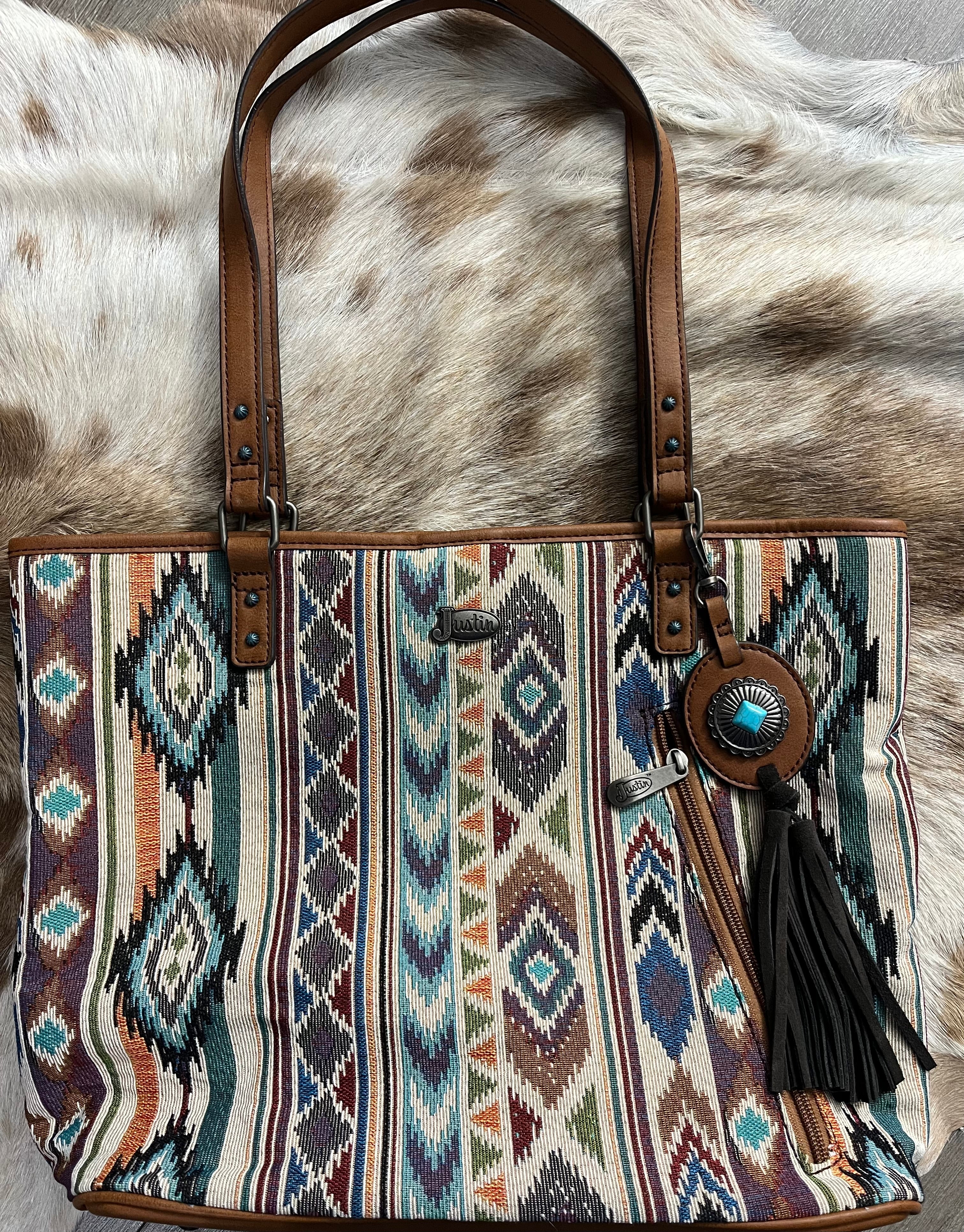 Justin Geometric Aztec Concealed Carry Tote