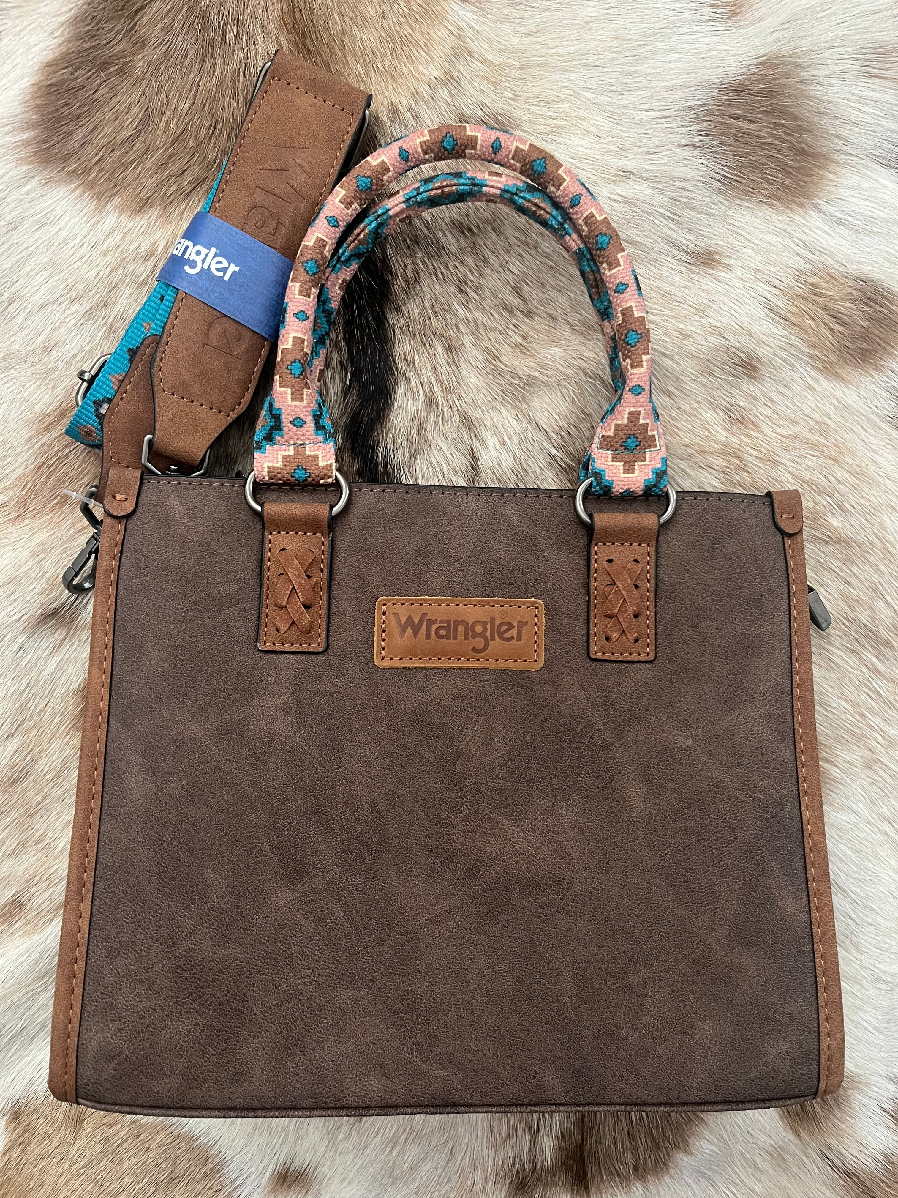 Dark Faux Leather Tote