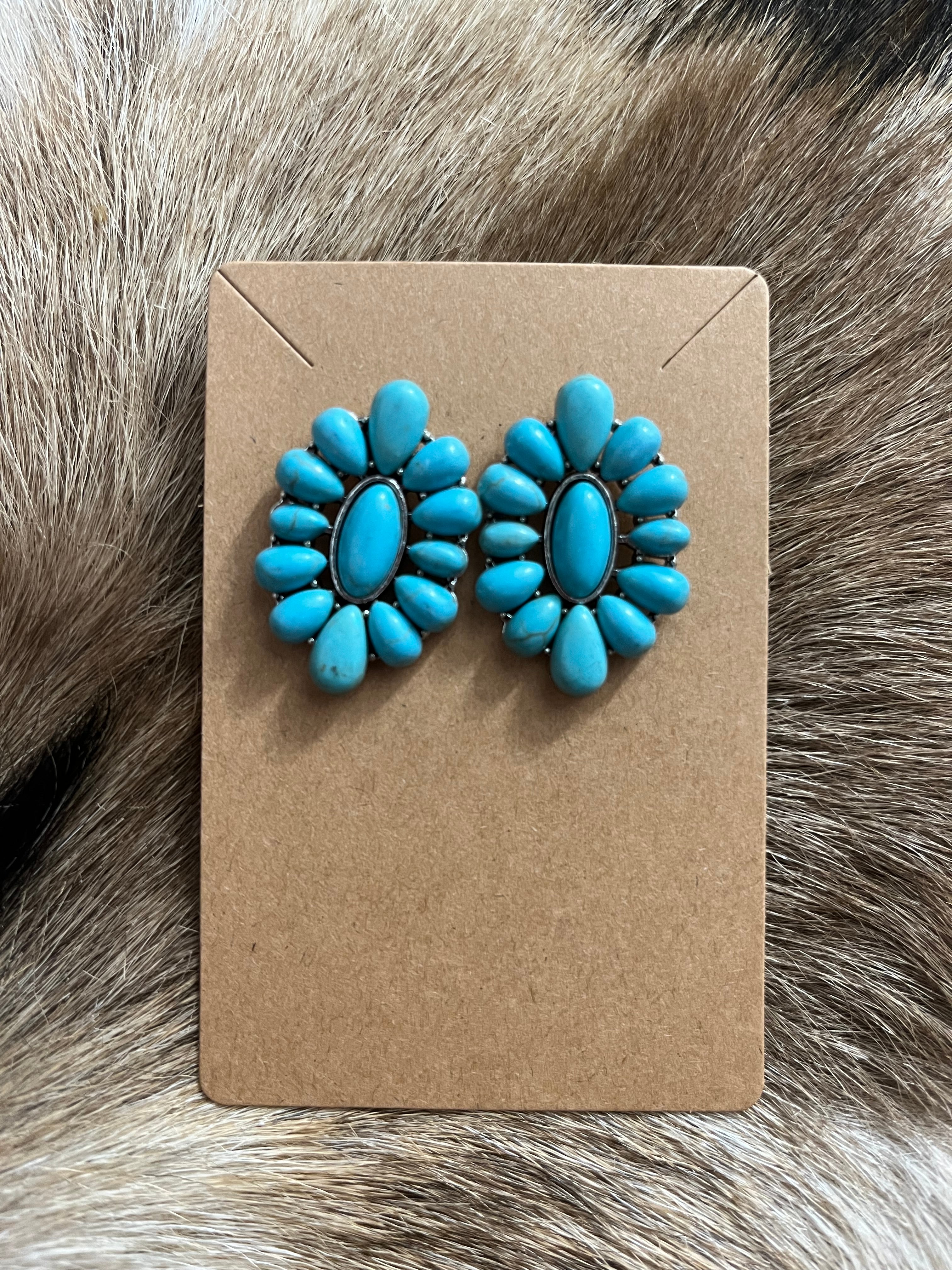 Full Concho Turquoise Stud