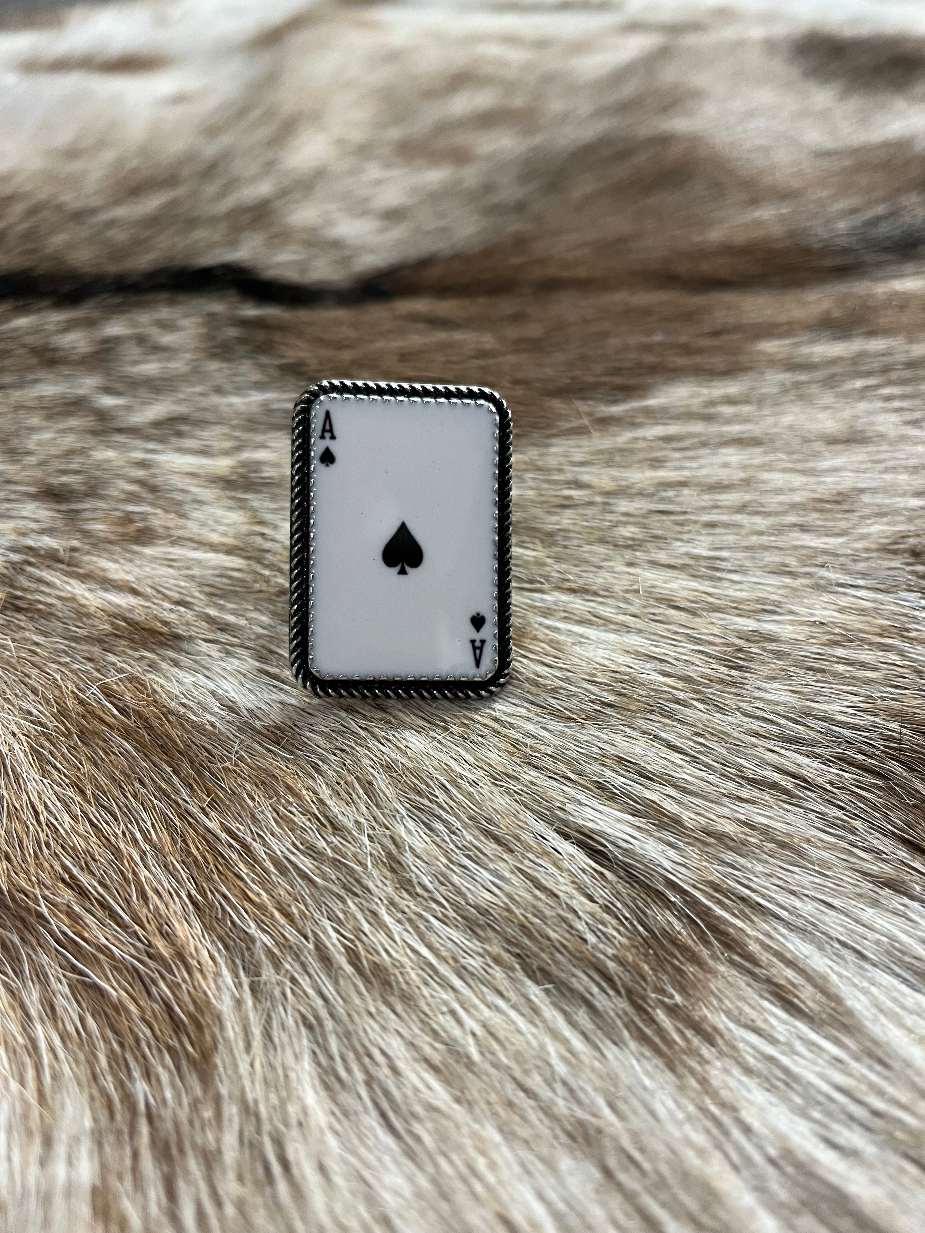 Ace of Spades Card Ring