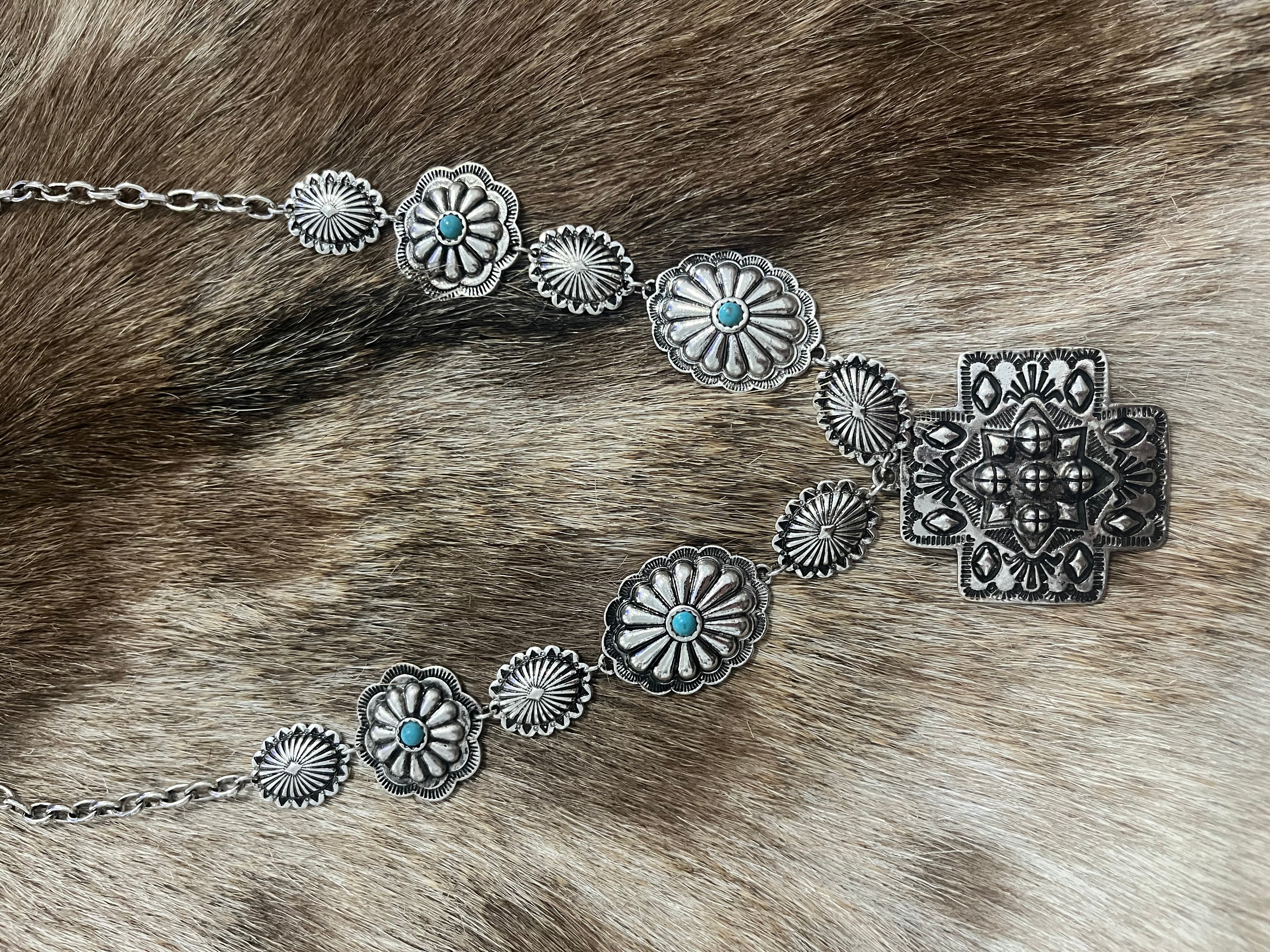 Starburst Prairie Concho Statement Necklace