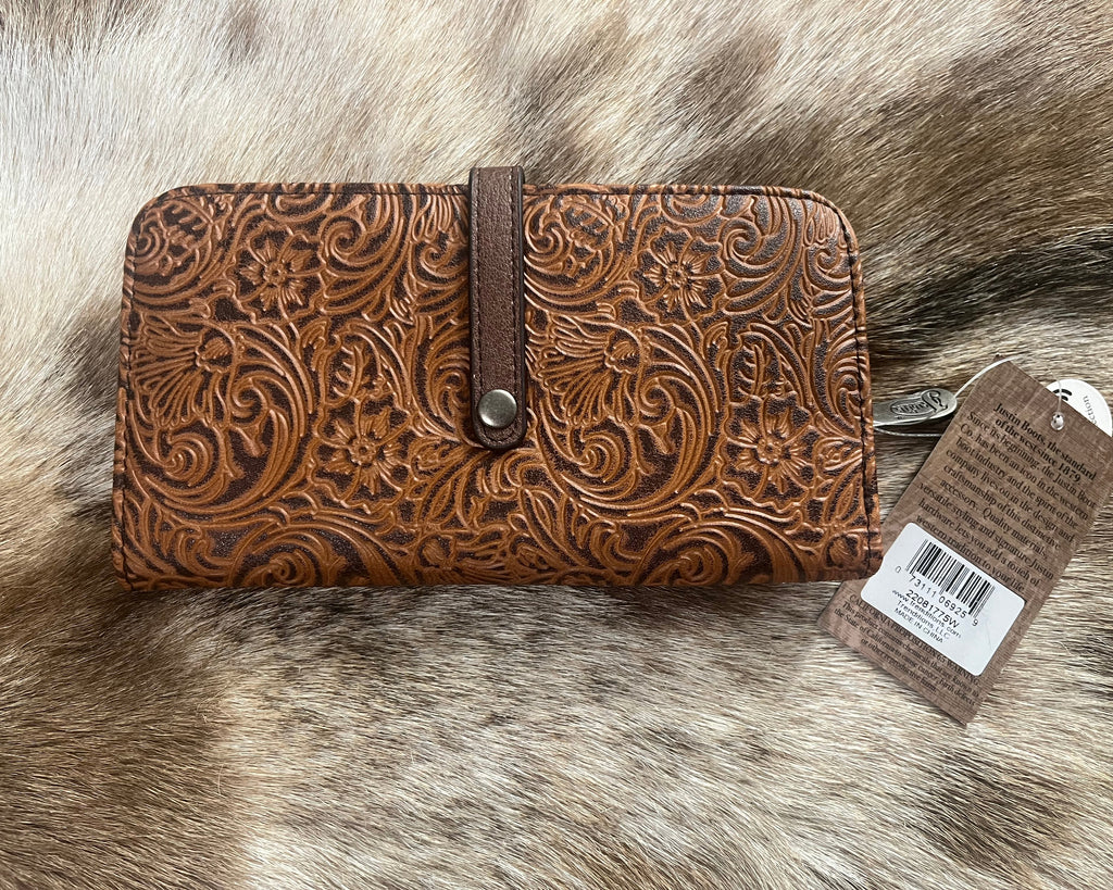 Saddle Brown Tooled Wallet