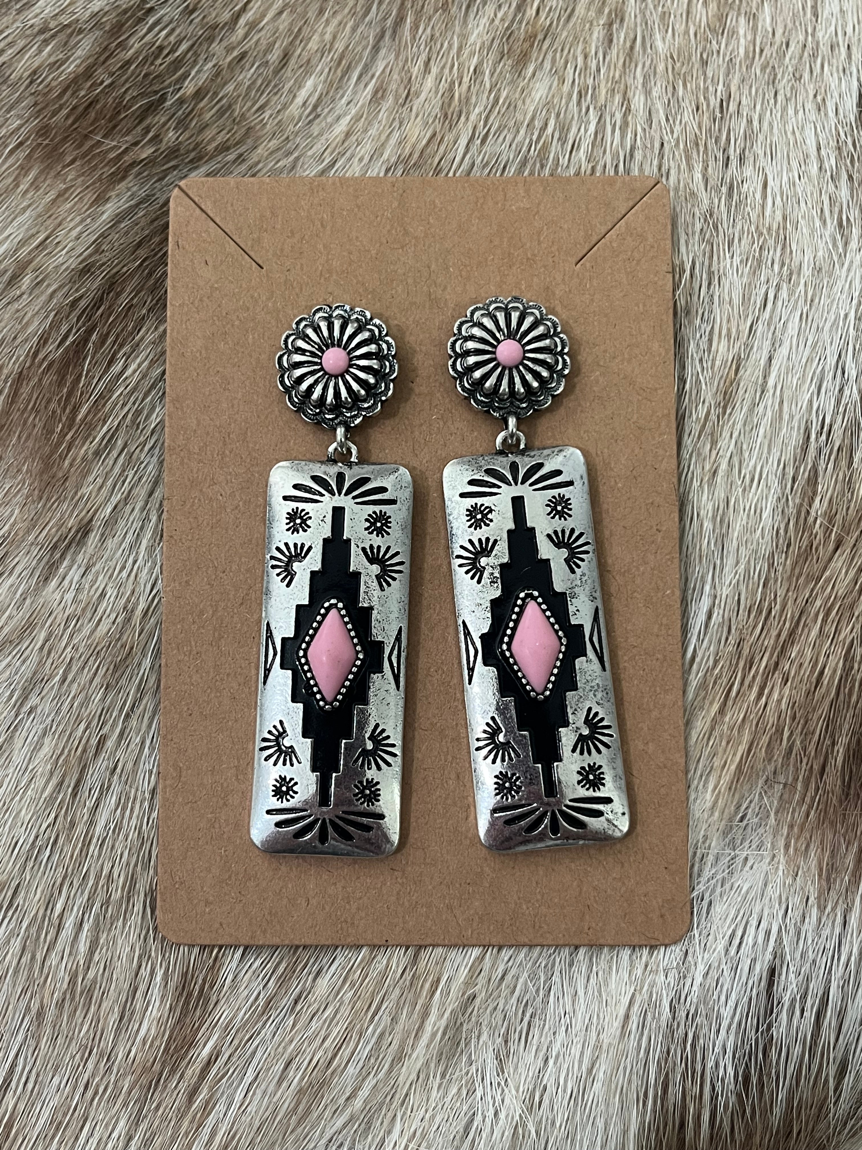 Aztec Bar Pendant Earring