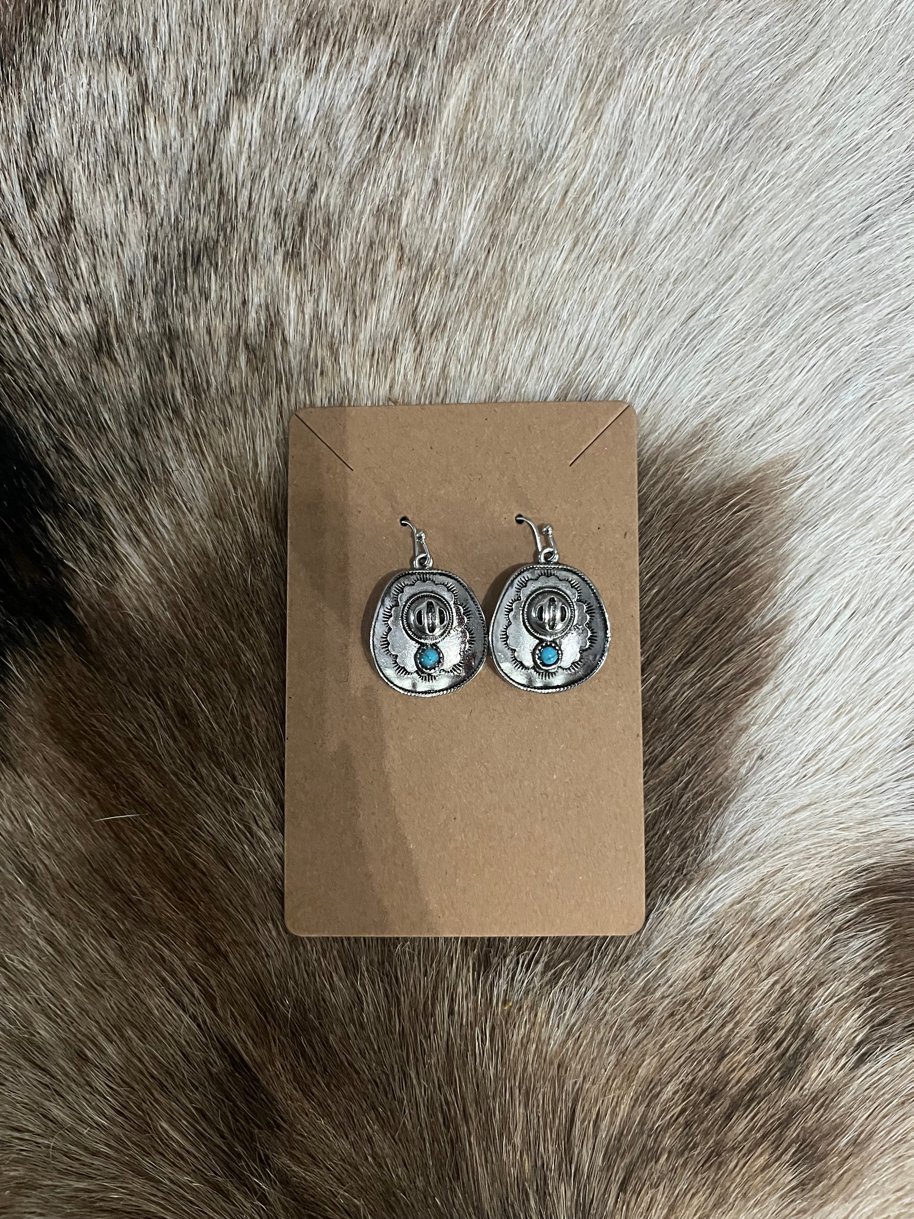 Silver Cowboy Hat Earring