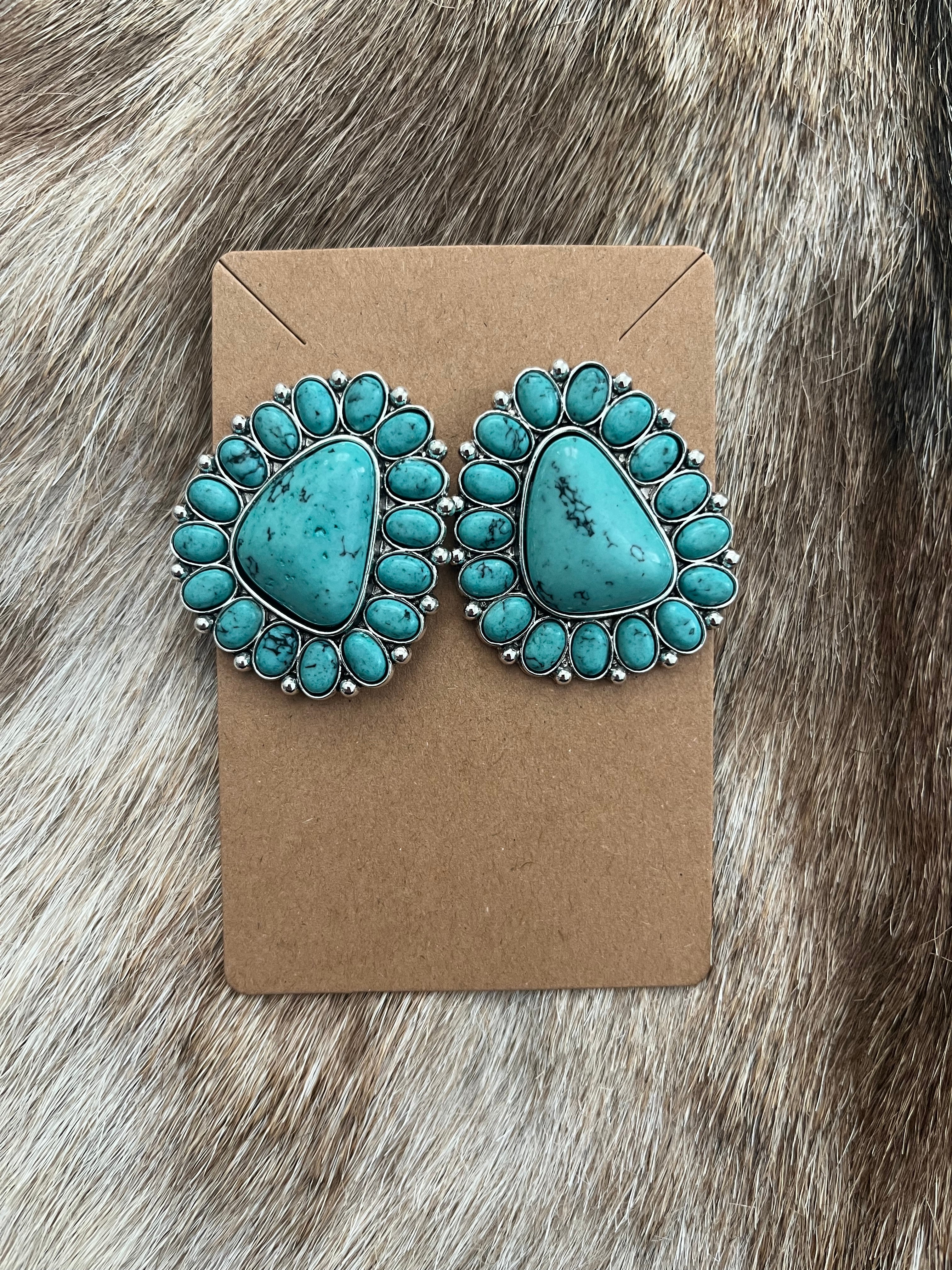 Chunky Turquoise Stud