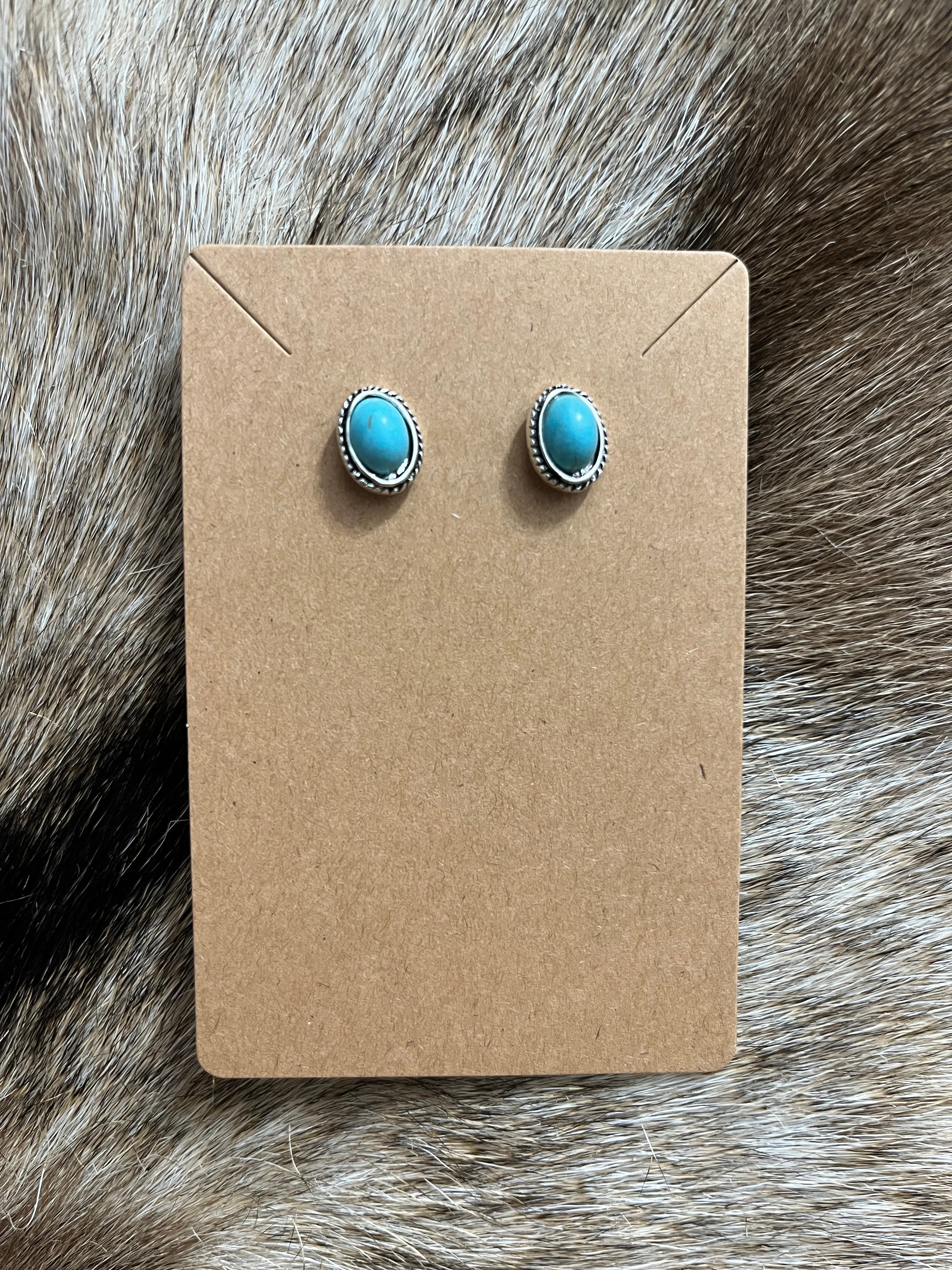 Oval Turquoise Stud