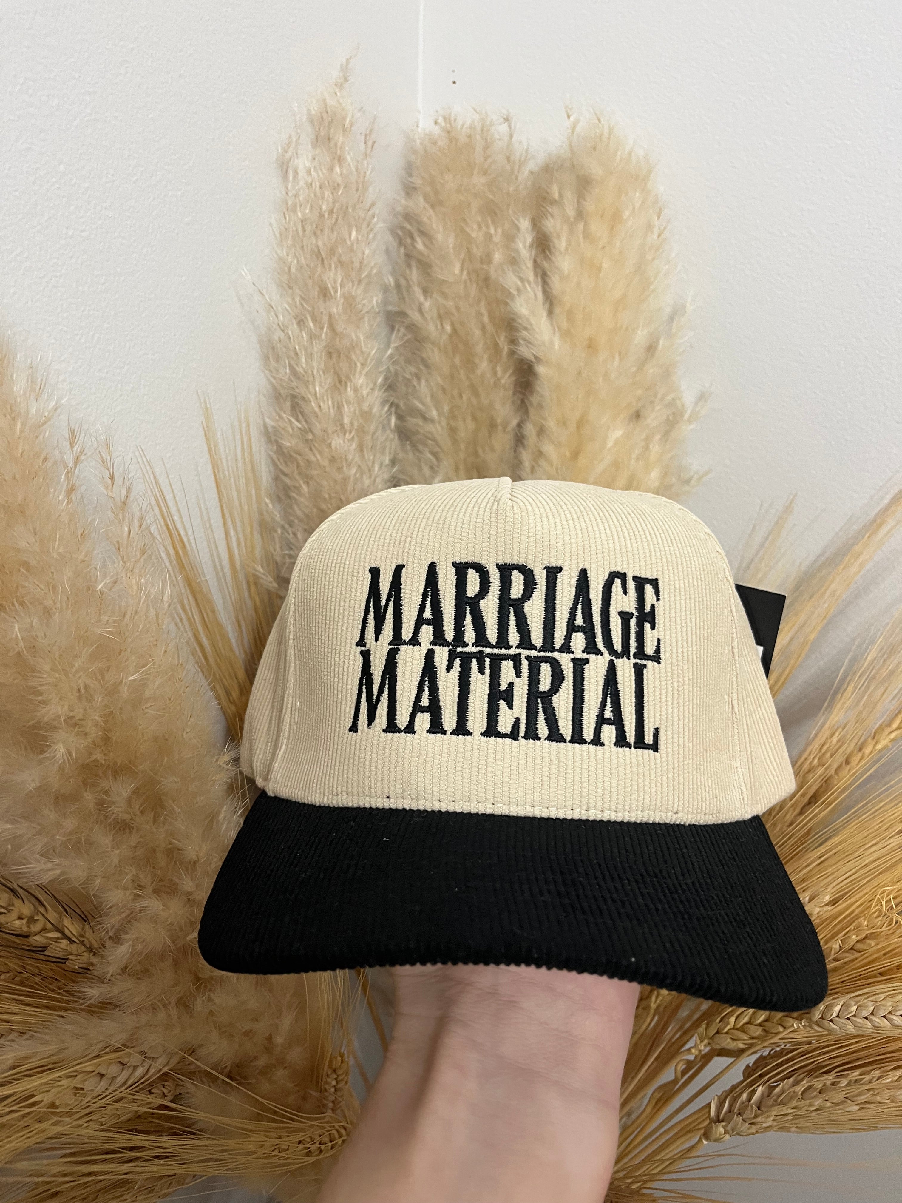 “Marriage Material” Color Block Snap Back