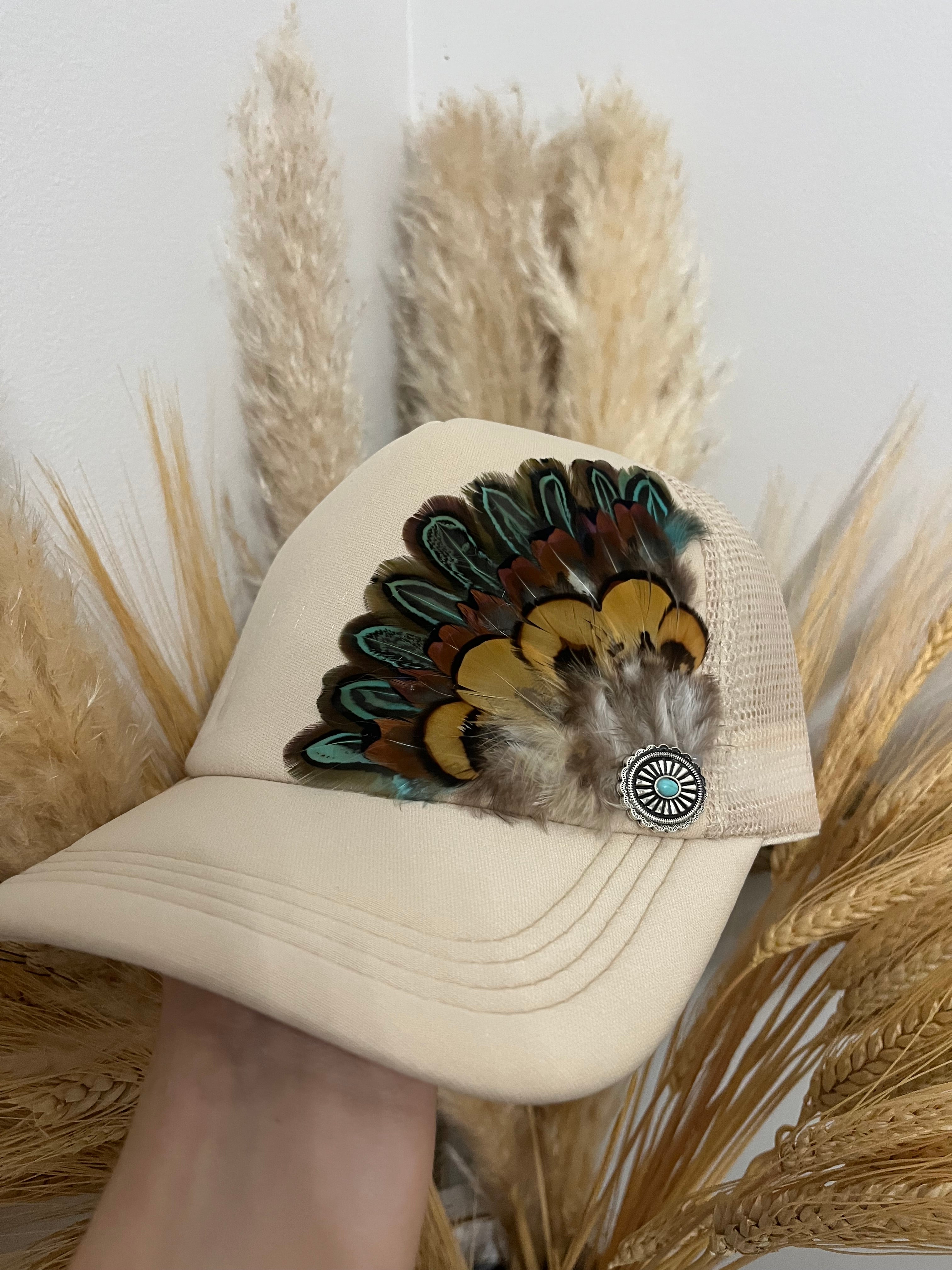 “Cowpoke” Side Feather Trucker Hat