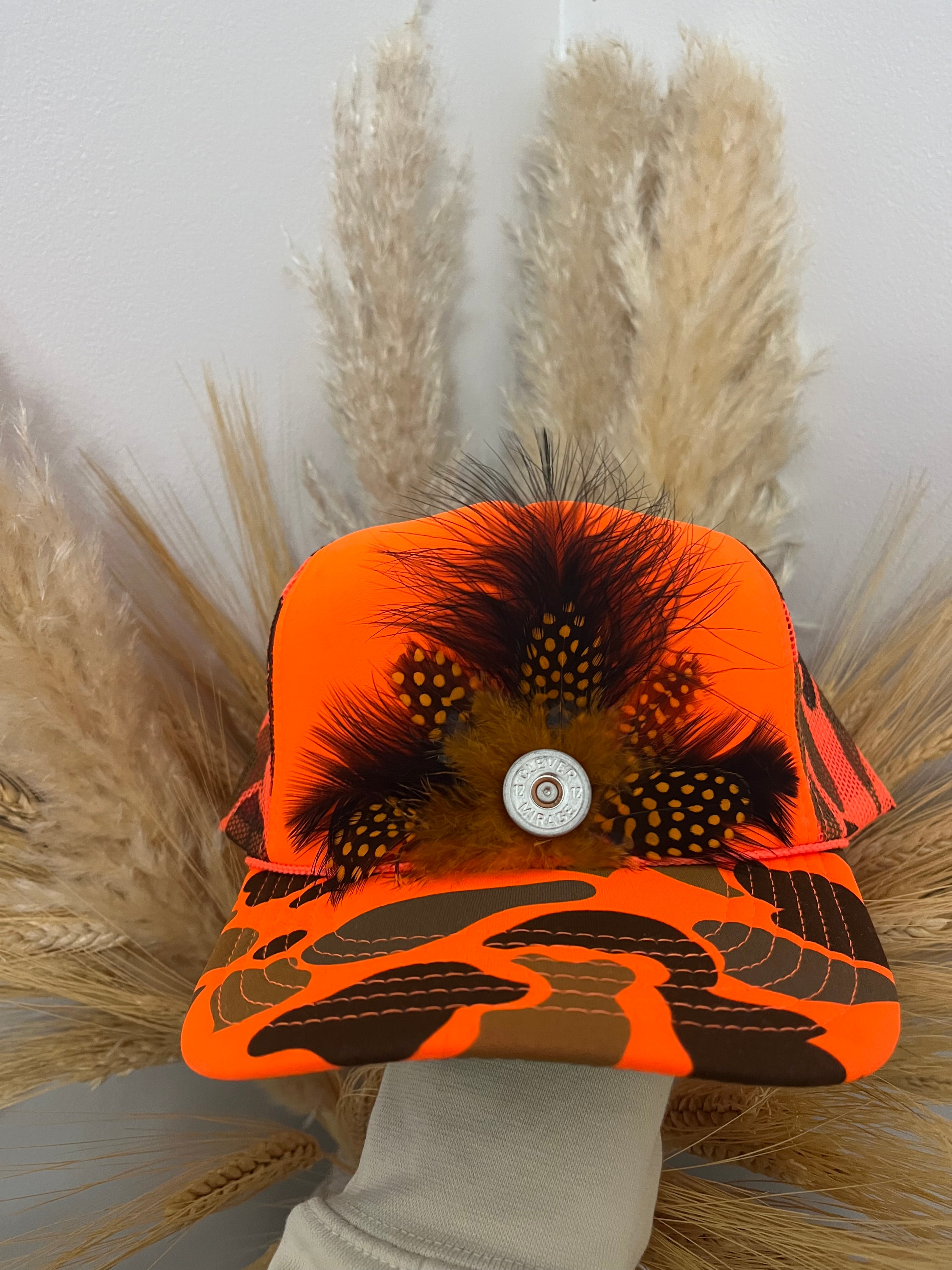 “Austin” Blaze Orange Camo Trucker