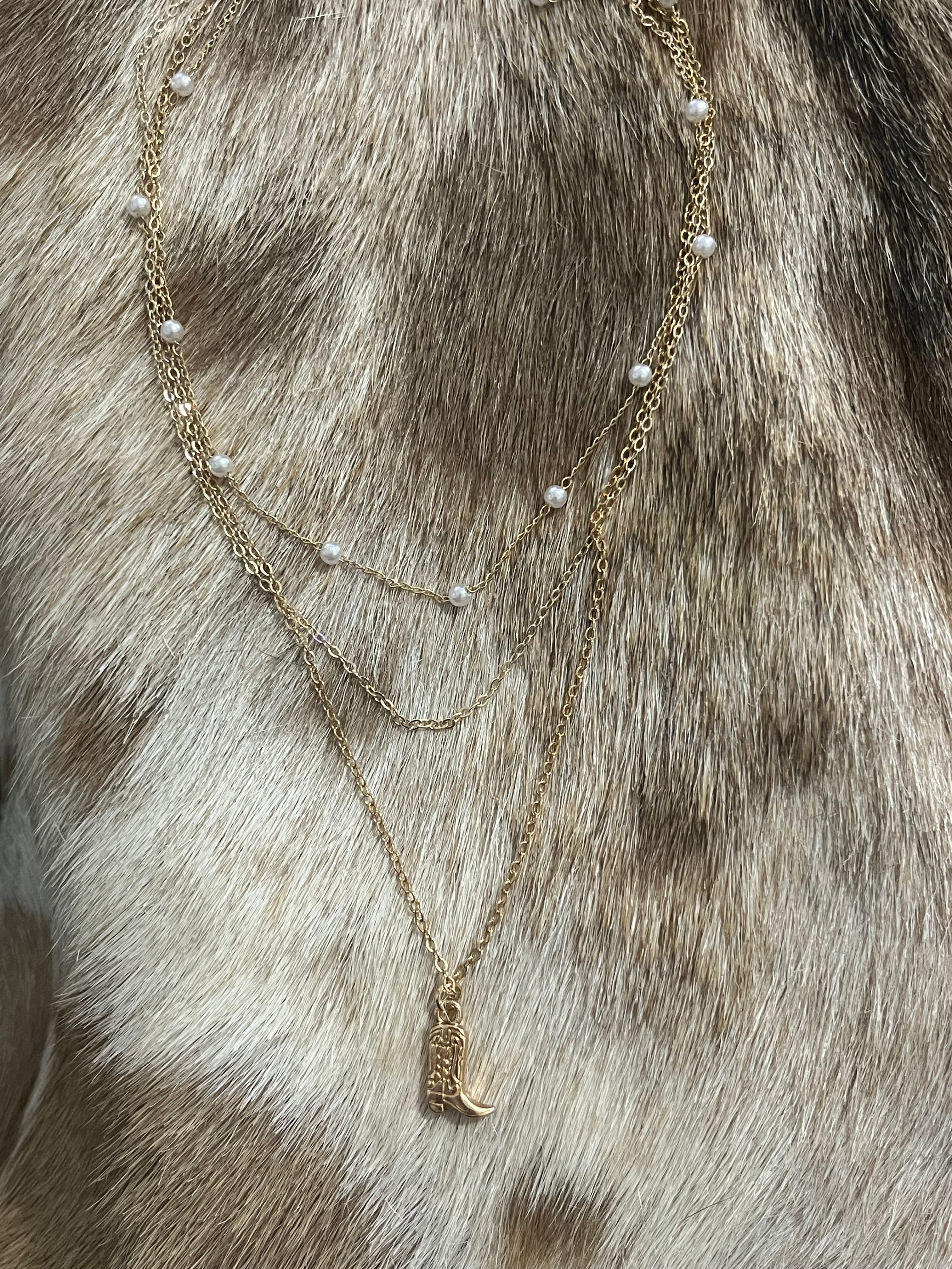 Boot Scootin 3 Layered Necklace