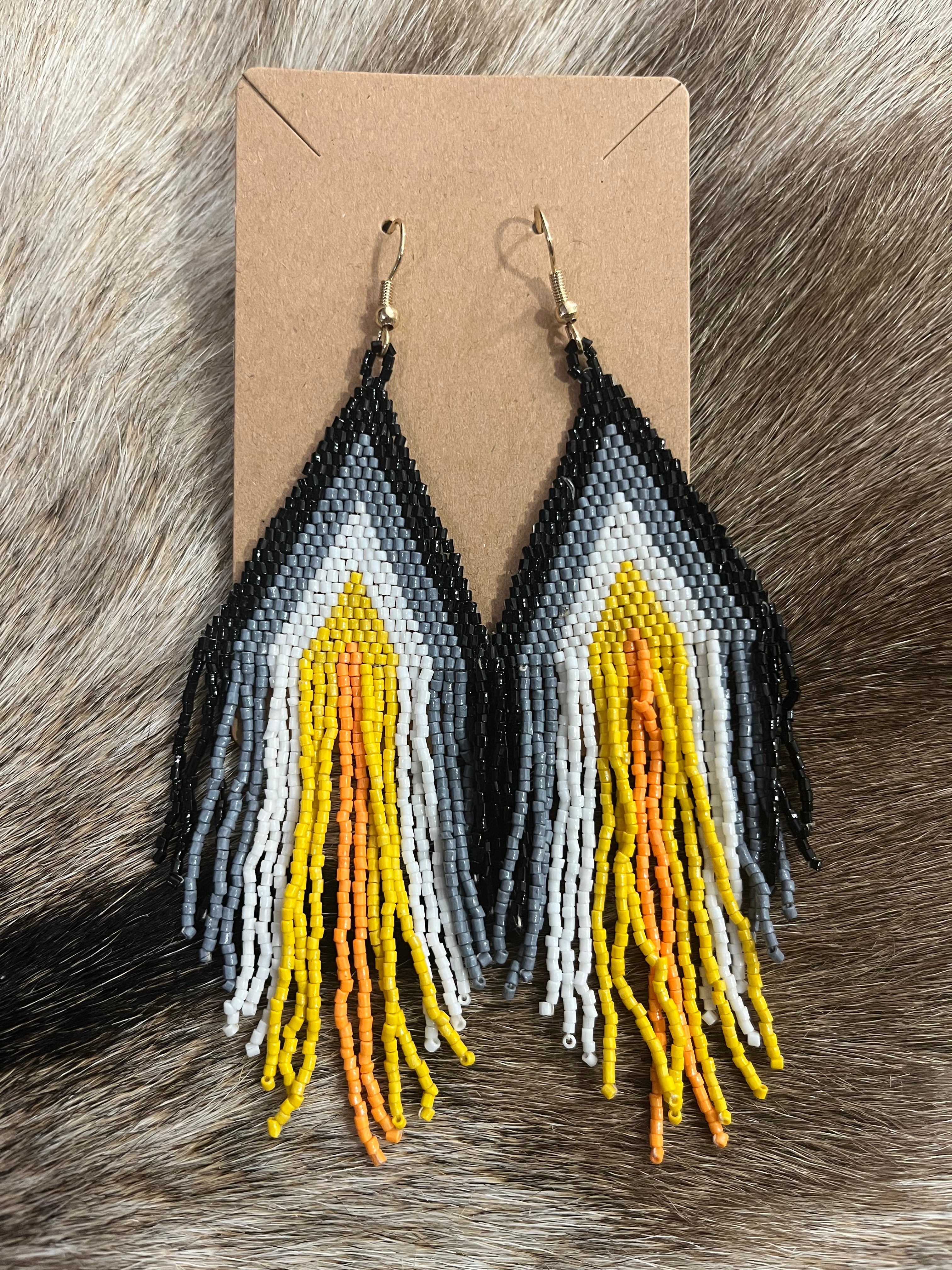 Triangle Beaded Fringe Earring