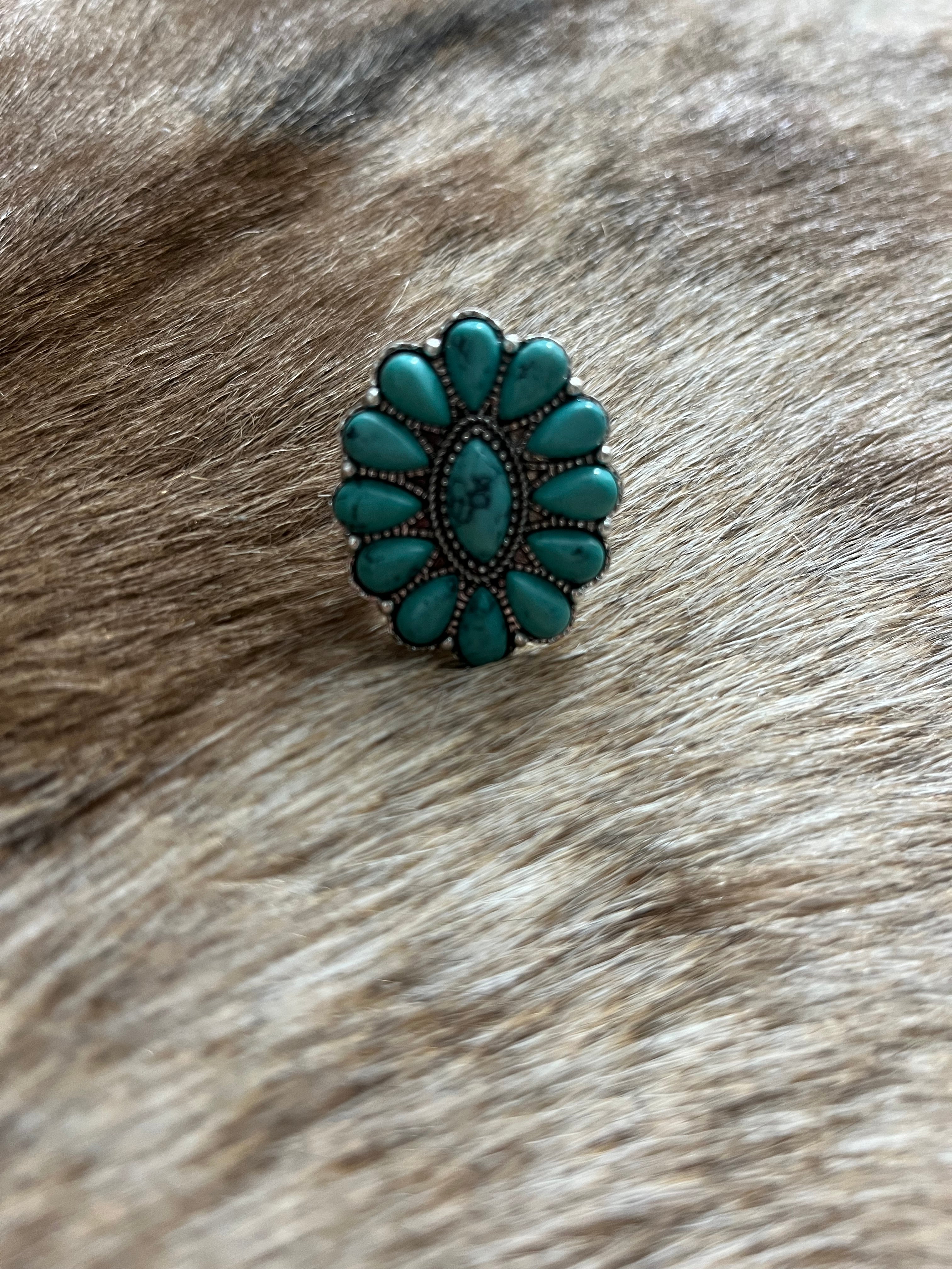 Turquoise Concho Ring