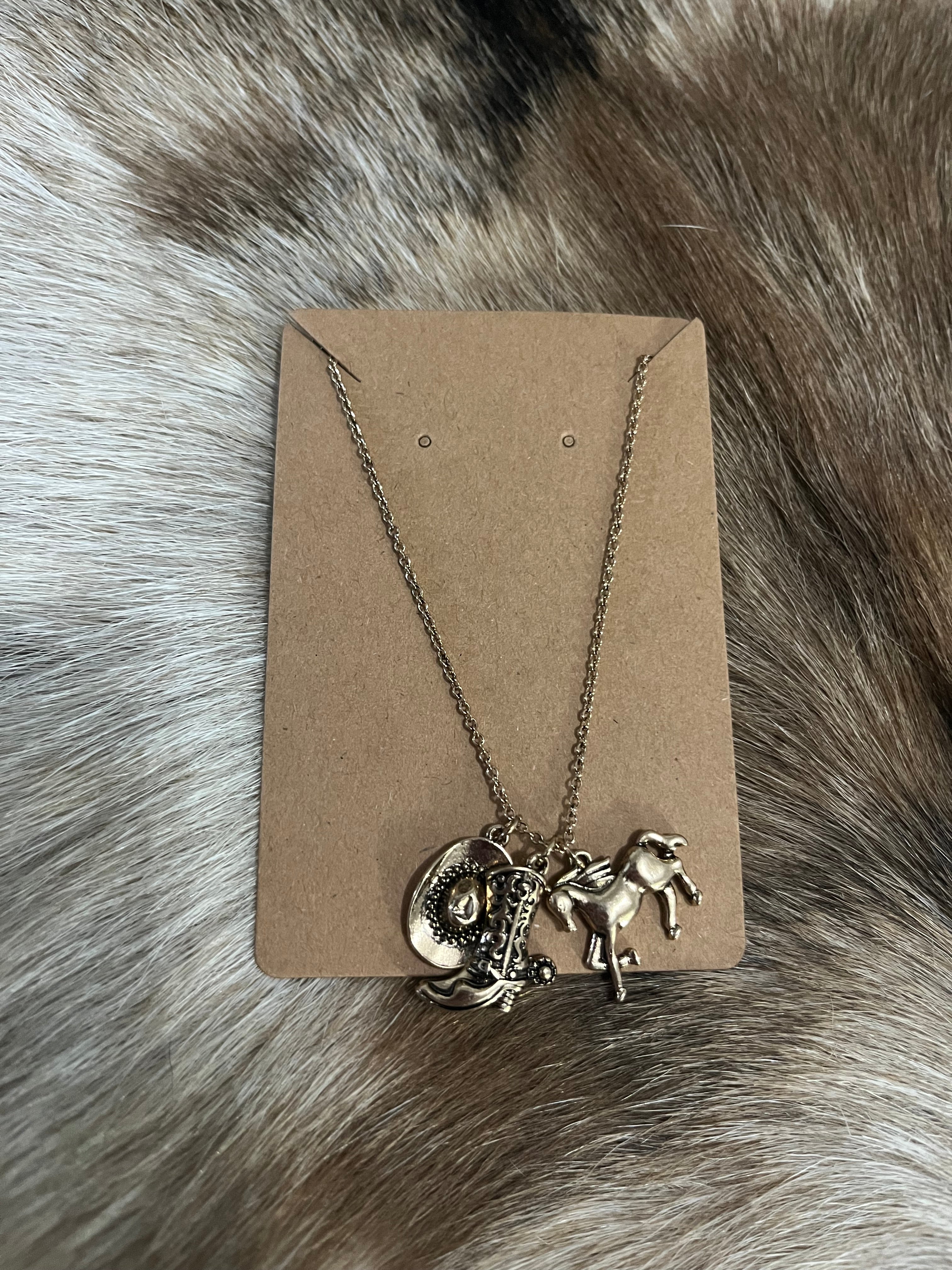 Gold Western Charm Necklace